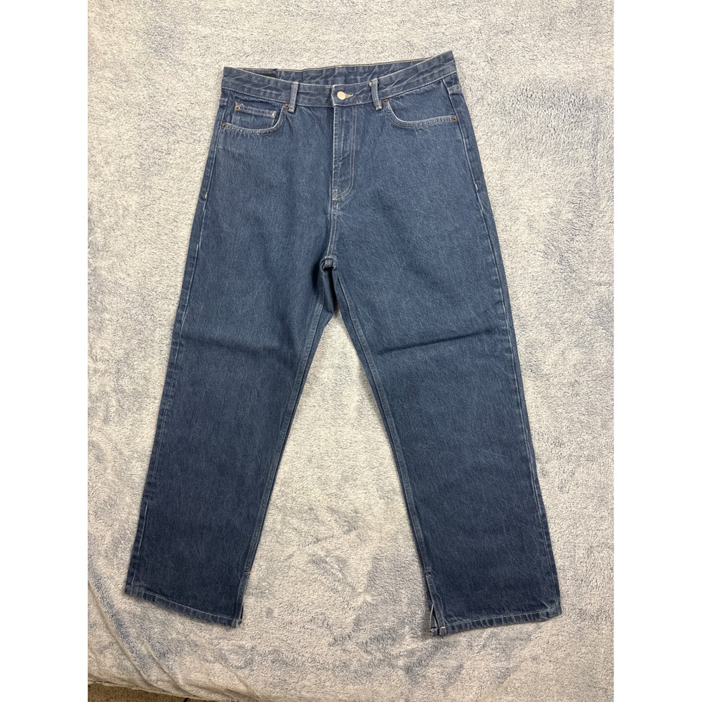 Zara‎ Mens Straight Leg Jeans Dark Wash Blue Denim Size 34 34X30